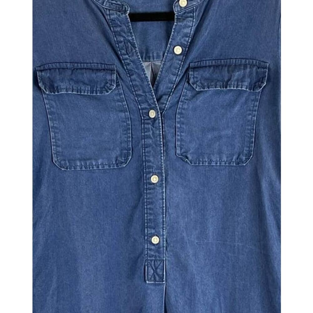 Gap Womens Small Blue Chambray L/S Button Front Shirt Dress Lyocell No Belt - Picture 8 of 10